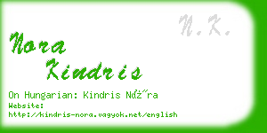 nora kindris business card